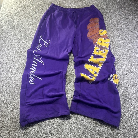 The Unbranded Brand Pants - Los Angeles Lakers Baggy Wide Leg Pants Mens Large Purple NBA Basketball NBA Y2K